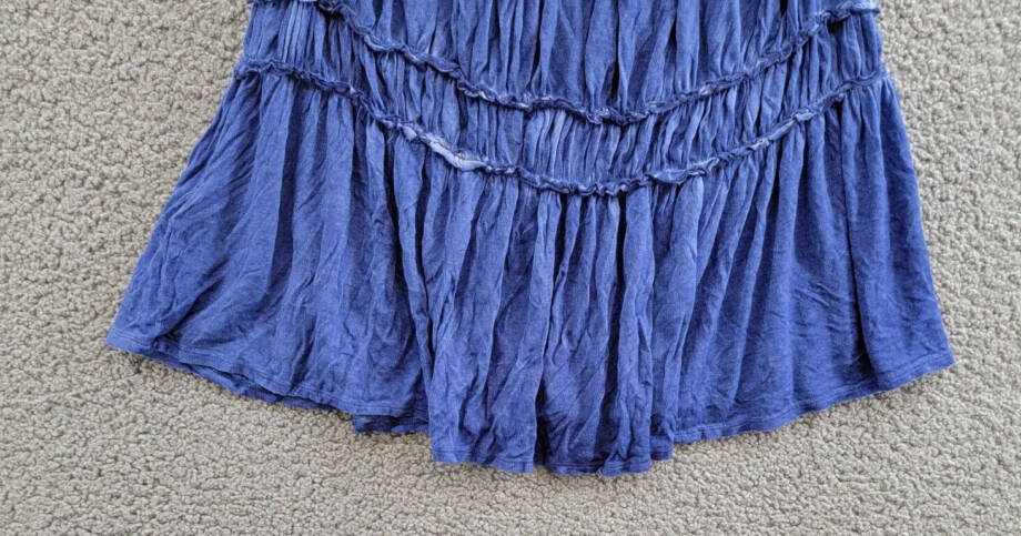 William Rast Bentley Sleeveless Knit Top Juniors XL Blue Halter Neck Hook & Eye