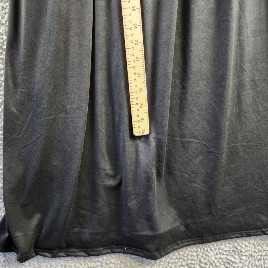 24seven Comfort Apparel Plus Size Fit & Flare Midi Dress Women's 2X Black L/S