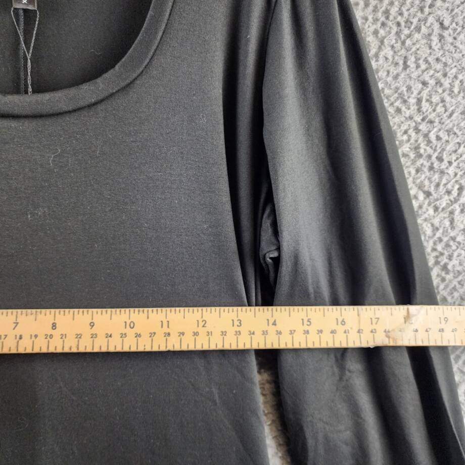 24Seven Comfort Apparel Plus Flared Dress Women's 2X Black Scoop Neck Pullover