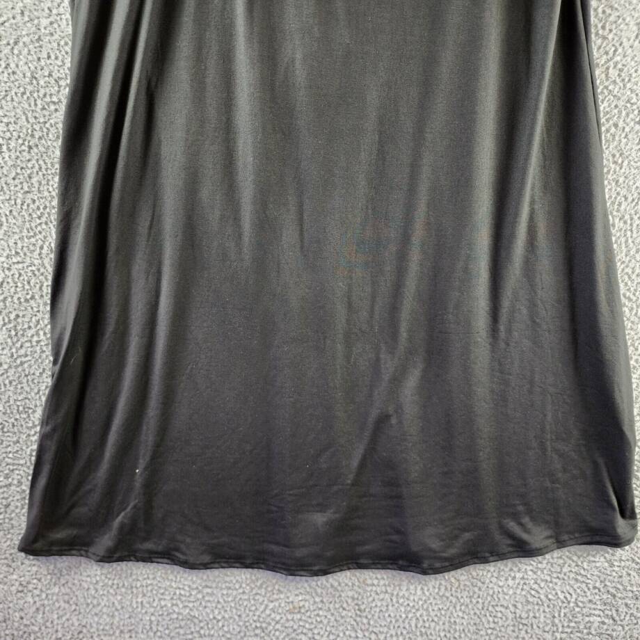 24seven Comfort Apparel Plus Maxi Skirt Womens 2X Black A-Line Elastic Waistband