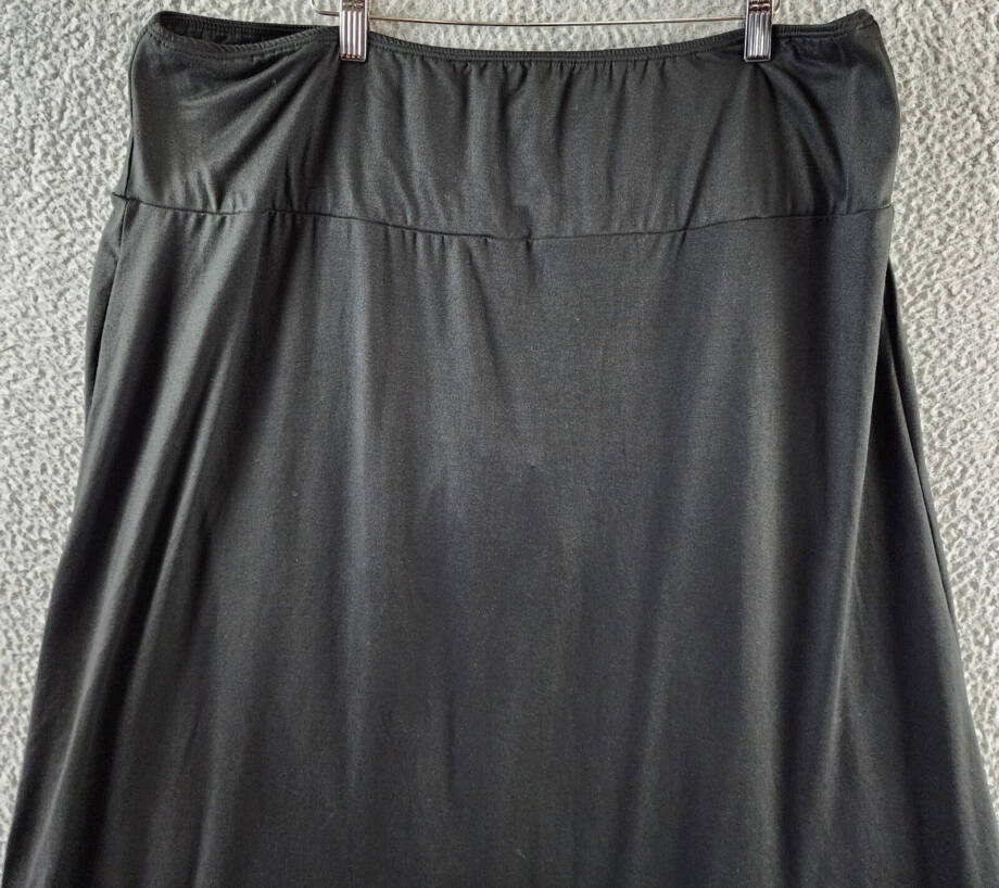24seven Comfort Apparel Plus Maxi Skirt Womens 2X Black A-Line Elastic Waistband