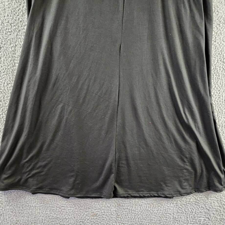 24seven Comfort Apparel Plus Maxi Skirt Womens 2X Black A-Line Elastic Waistband
