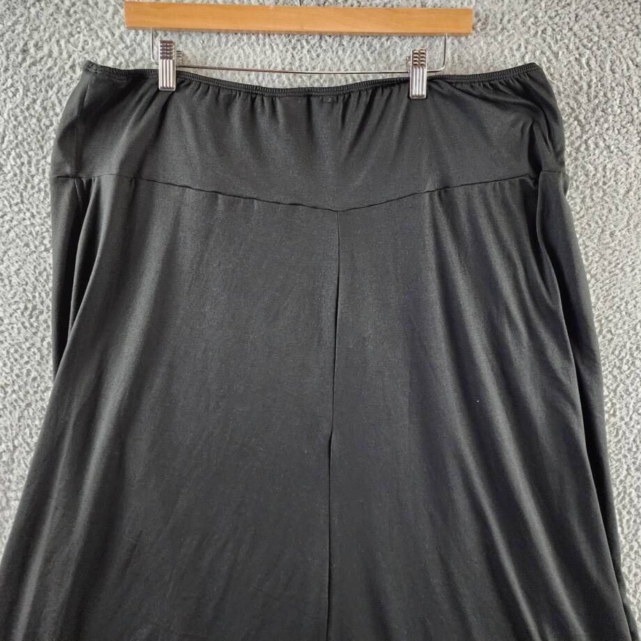 24seven Comfort Apparel Plus Maxi Skirt Womens 2X Black A-Line Elastic Waistband