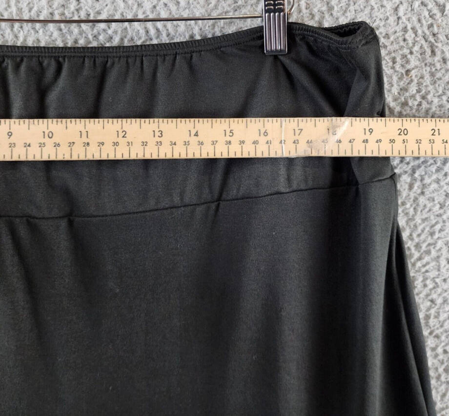 24seven Comfort Apparel Plus Maxi Skirt Womens 2X Black A-Line Elastic Waistband