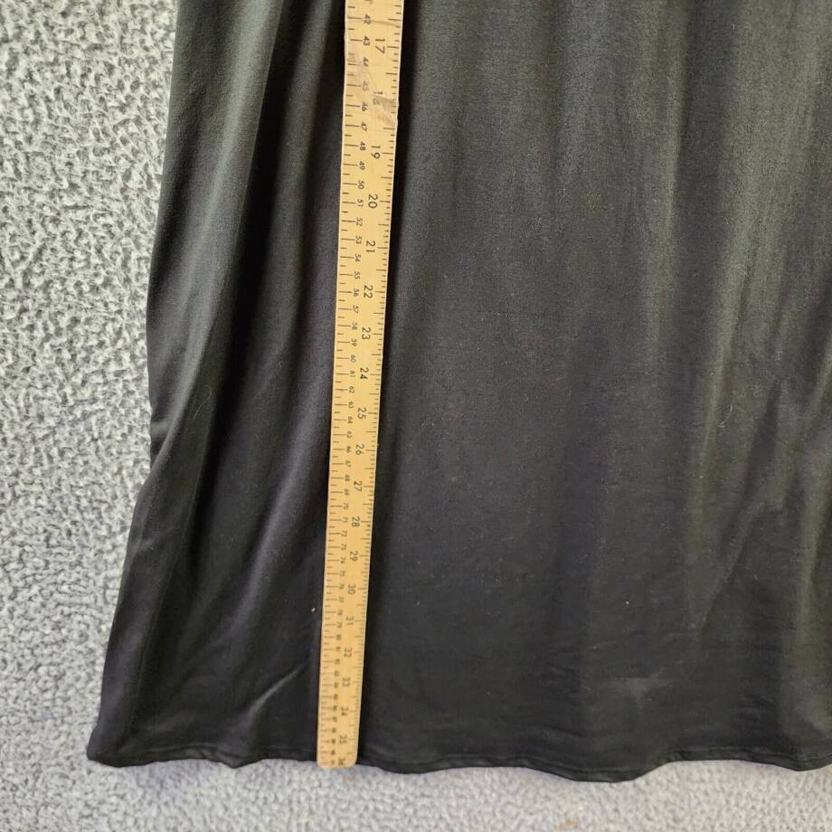24seven Comfort Apparel Plus Maxi Skirt Womens 2X Black A-Line Elastic Waistband