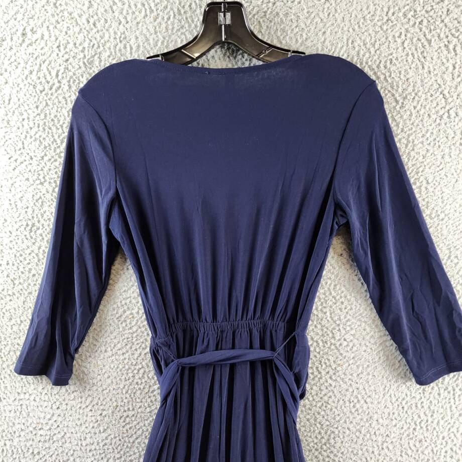 NY Collection Petite 3/4 Sleeve Belted Wide Leg Jumpsuit Women's PXS Navy