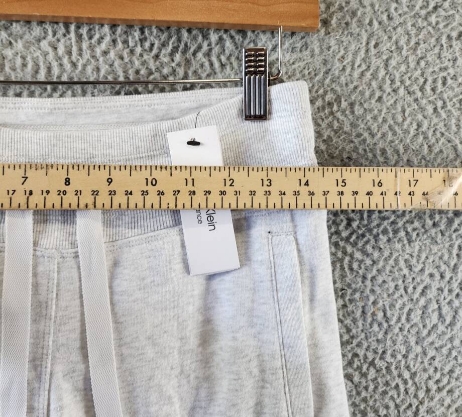 Calvin Klein Cropped Drawstring-Waist Pants Women's XS Optic Heather Pullon