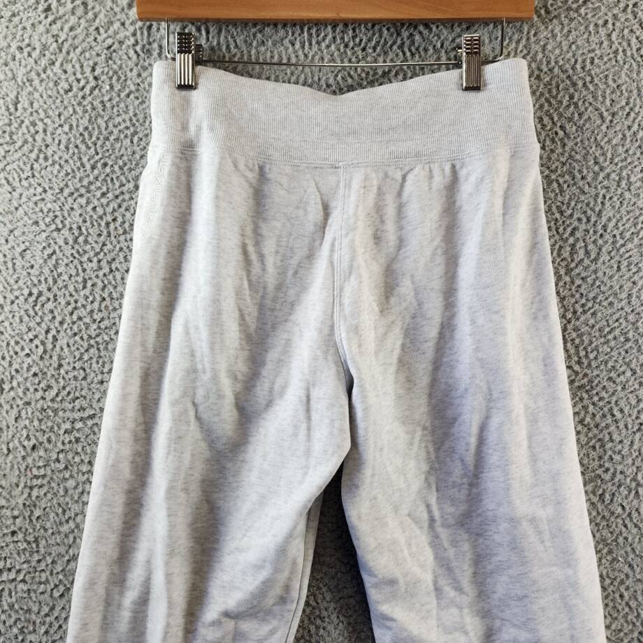 Calvin Klein Cropped Drawstring-Waist Pants Women's XS Optic Heather Pullon