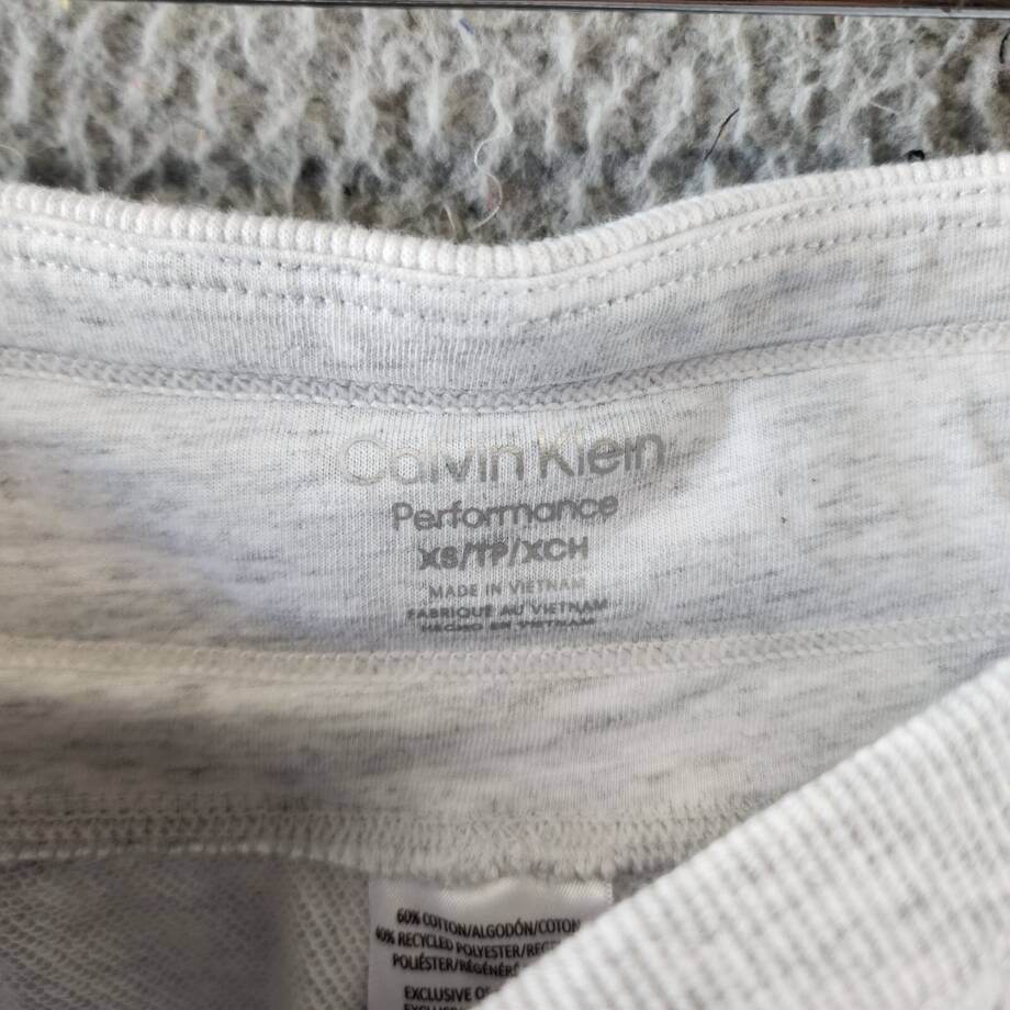 Calvin Klein Cropped Drawstring-Waist Pants Women's XS Optic Heather Pullon