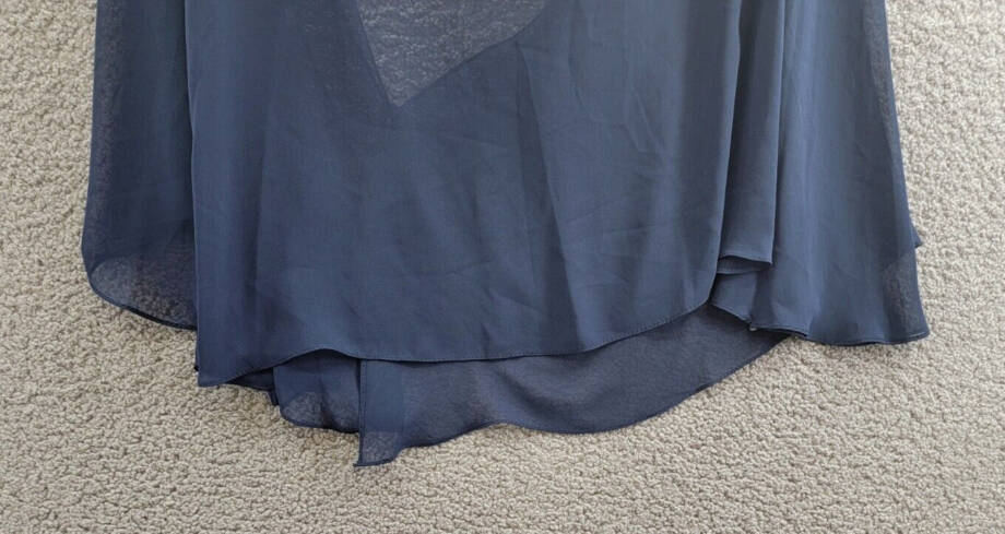 SLNY Plus Size Chiffon Cascade Crop Shrug Women's 3X/4X Navy One-Button Closure