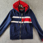 Tommy Hilfiger Sport Colorblock Full Zip Hoodie Women's S Navy Multi Long Sleeve