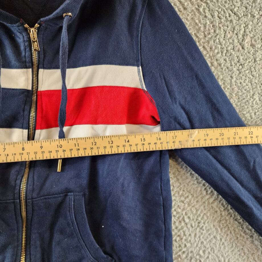 Tommy Hilfiger Sport Colorblock Full Zip Hoodie Women's S Navy Multi Long Sleeve
