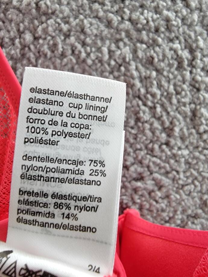 Calvin Klein Infinite Flex Lightly Lined Demi Bra Women's 32D Red Hook & Eye