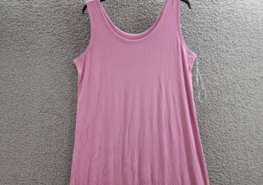 State of Day Ribbed Modal Blend Tank Nightgown Women's L Mauve Orchid Pullover