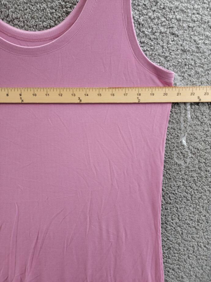 State of Day Ribbed Modal Blend Tank Nightgown Women's L Mauve Orchid Pullover