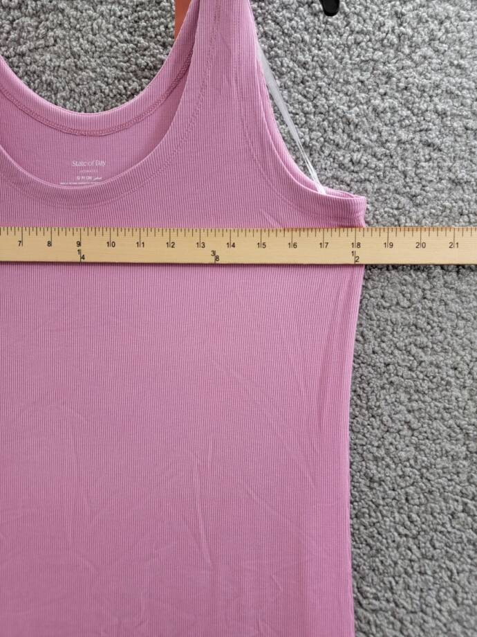 State of Day Ribbed Modal Blend Tank Nightgown Women's S Mauve Orchid Pullover