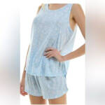 Roudelain Pointelle Pajama Tank Top Women's L Nantucket Floral Crewneck Pullover