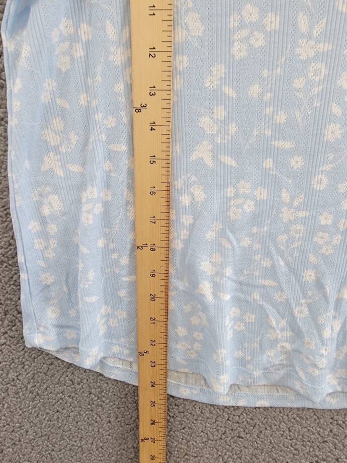 Roudelain Pointelle Pajama Tank Top Women's L Nantucket Floral Crewneck Pullover