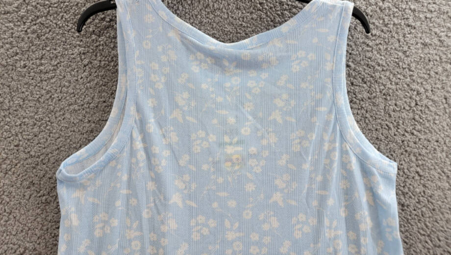 Roudelain Pointelle Pajama Tank Top Women's L Nantucket Floral Crewneck Pullover