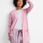 State of Day Knit Open Front Cardigan Women's S Mauve Orchid Pockets Long Sleeve