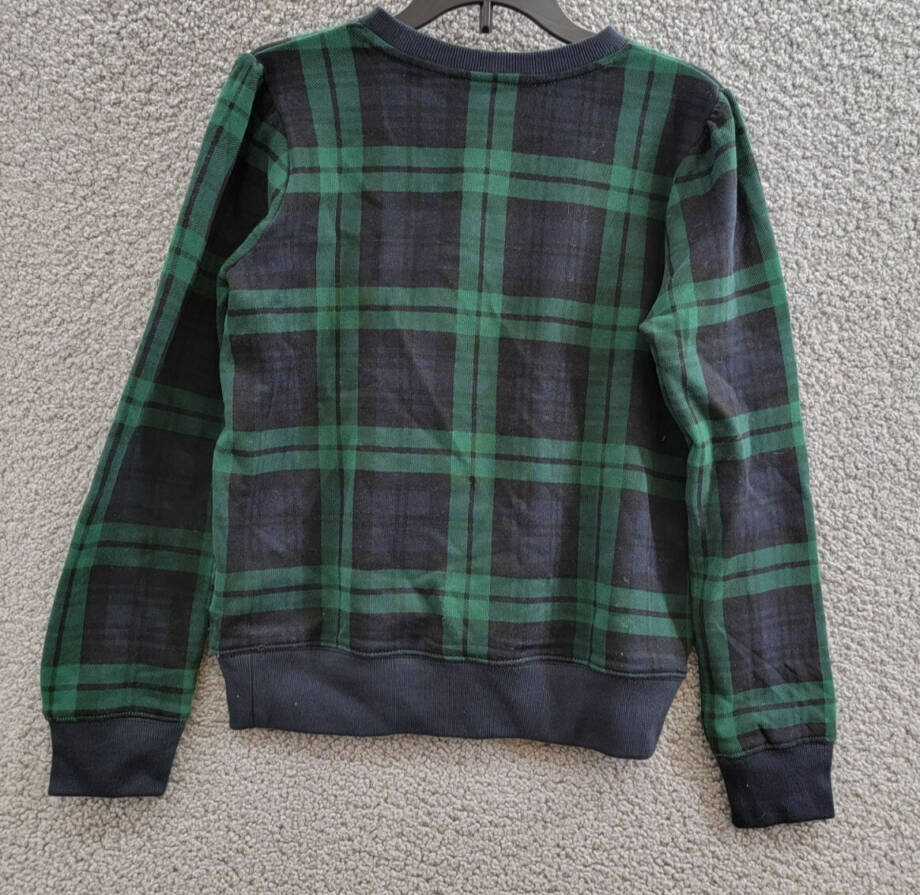 Polo Ralph Lauren Plaid Polo Bear Fleece Sweatshirt Girls' XL (16) Black Multi