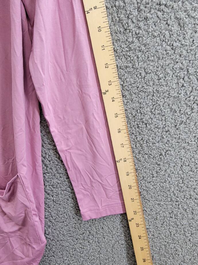 State of Day Knit Open Front Cardigan Women's S Mauve Orchid Pockets Long Sleeve