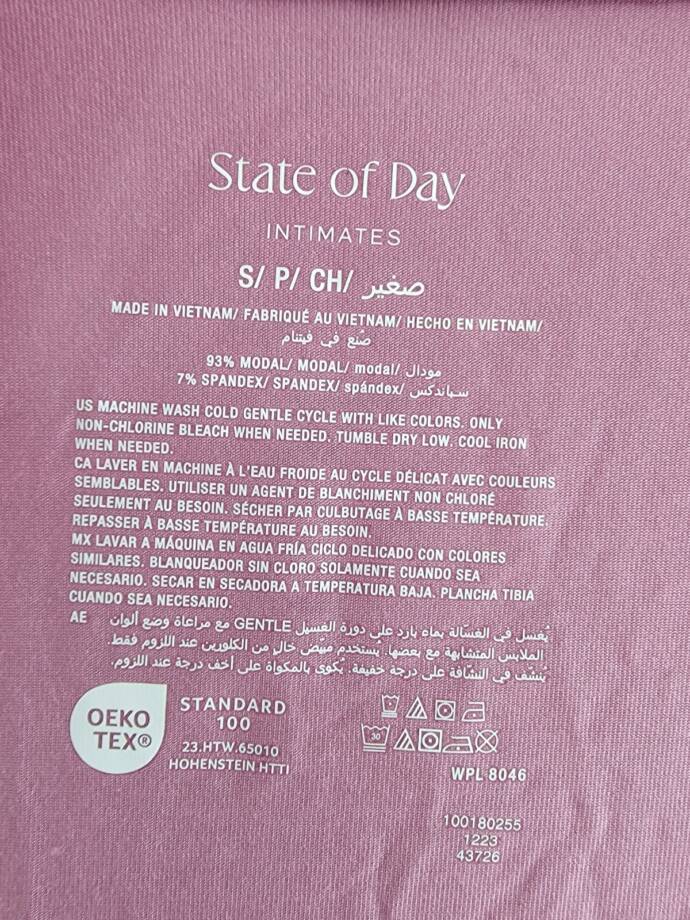 State of Day Knit Open Front Cardigan Women's S Mauve Orchid Pockets Long Sleeve