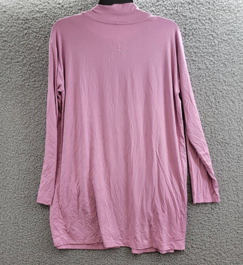 State of Day Knit Open Front Cardigan Women's S Mauve Orchid Pockets Long Sleeve