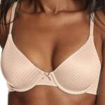 Maidenform Comfy Soft Demi Underwire Bra Women's 36D Shell Ivory Dot Hook & Eye