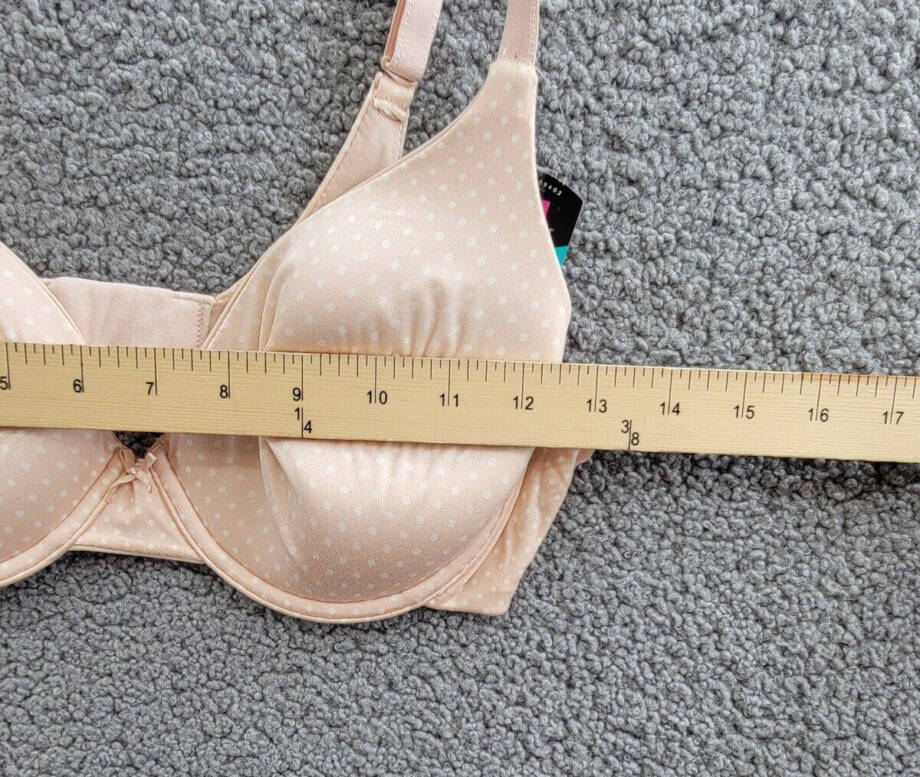 Maidenform Comfy Soft Demi Underwire Bra Women's 36D Shell Ivory Dot Hook & Eye