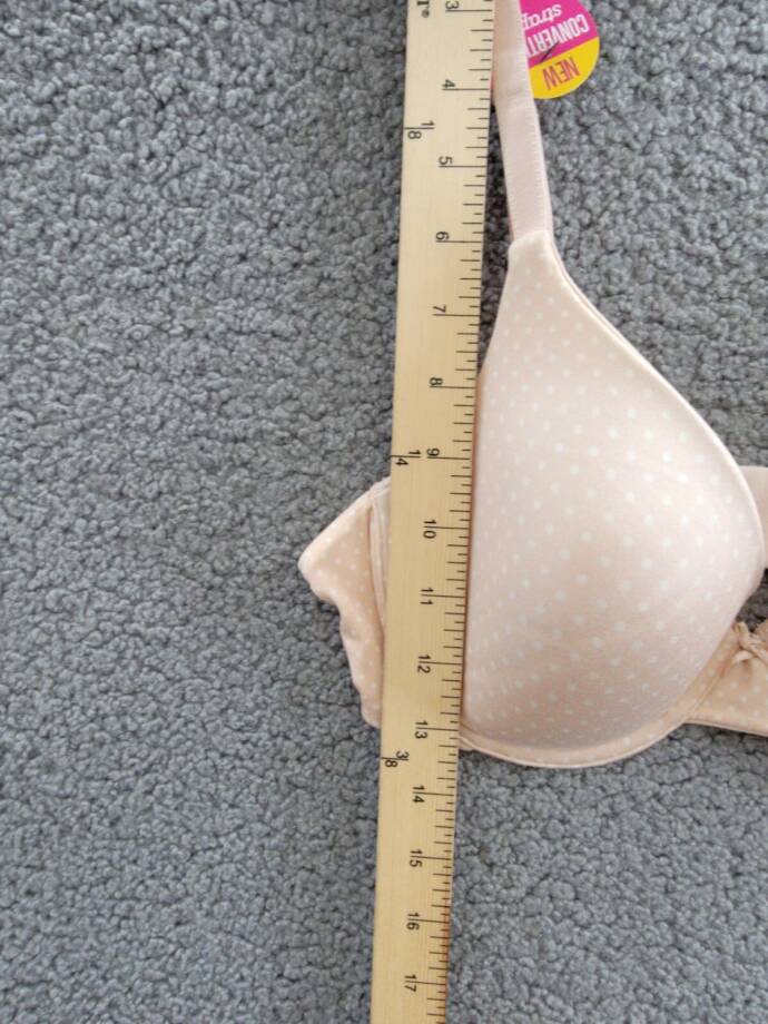 Maidenform Comfy Soft Demi Underwire Bra Women's 36D Shell Ivory Dot Hook & Eye