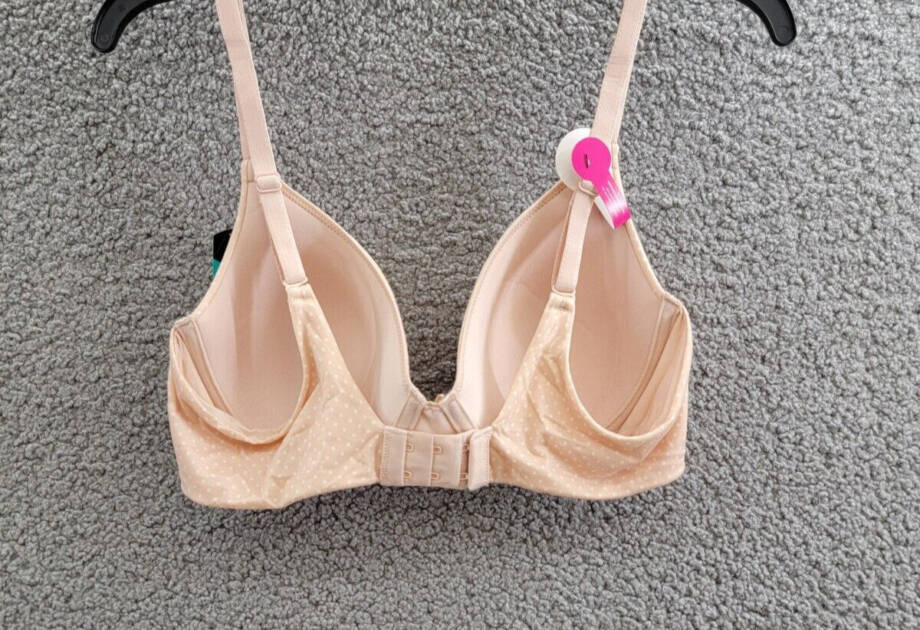 Maidenform Comfy Soft Demi Underwire Bra Women's 36D Shell Ivory Dot Hook & Eye