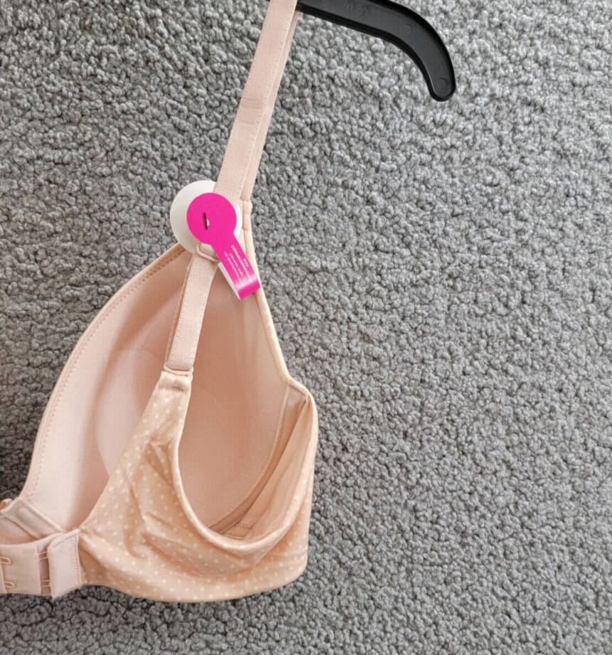 Maidenform Comfy Soft Demi Underwire Bra Women's 36D Shell Ivory Dot Hook & Eye