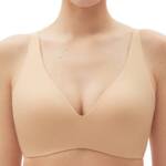 GapBody Everyday Essentials Wireless Bra Womens 32DD Brush Beige Hook & Eye Back