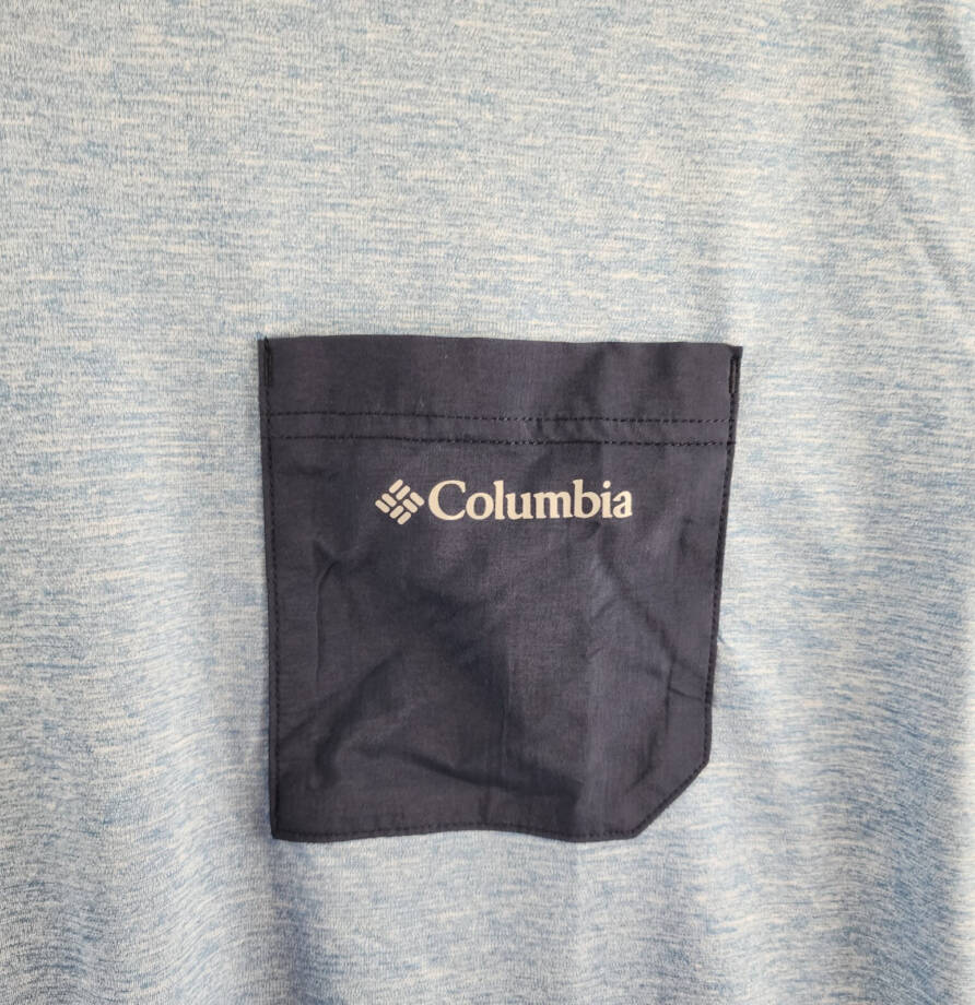 Columbia Hike Novelty Performance Crewneck T-Shirt Men's XL Blue Short Sleeves~