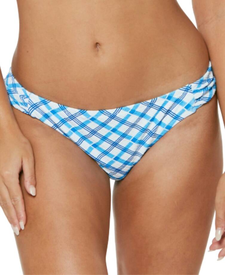 Jessica Simpson Afternoon Tea Checked Shirred Bottom Women's S Caspian Plaid
