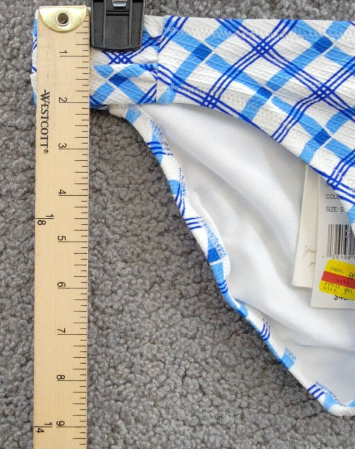 Jessica Simpson Afternoon Tea Checked Shirred Bottom Women's S Caspian Plaid