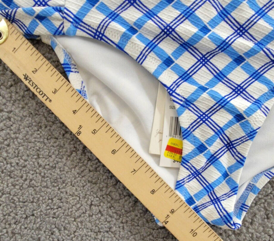 Jessica Simpson Afternoon Tea Checked Shirred Bottom Women's S Caspian Plaid