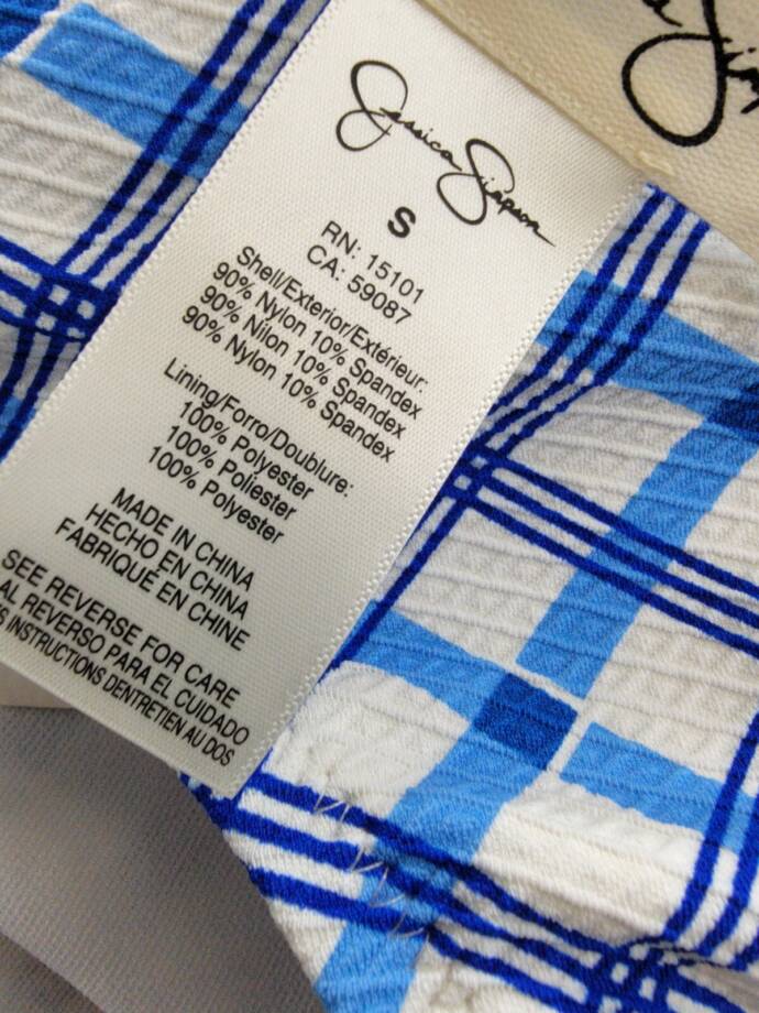 Jessica Simpson Afternoon Tea Checked Shirred Bottom Women's S Caspian Plaid