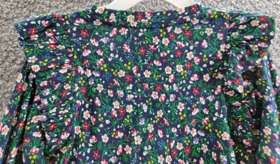Polo Ralph Lauren Floral Ruffled Top Little Girls 4 Navy Multi Crew Neck L/S