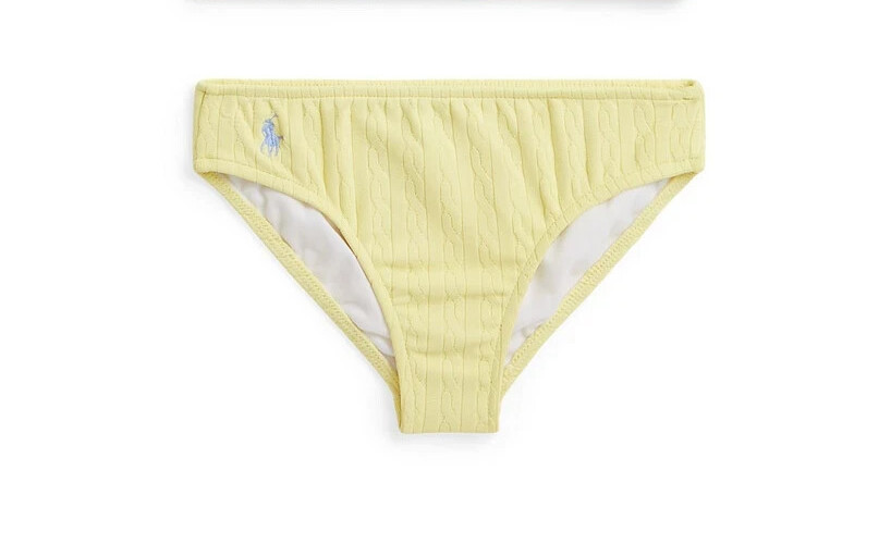 Polo Ralph Lauren Cable Knit Bottom Little Girls 4 Yellow Embroidered Logo