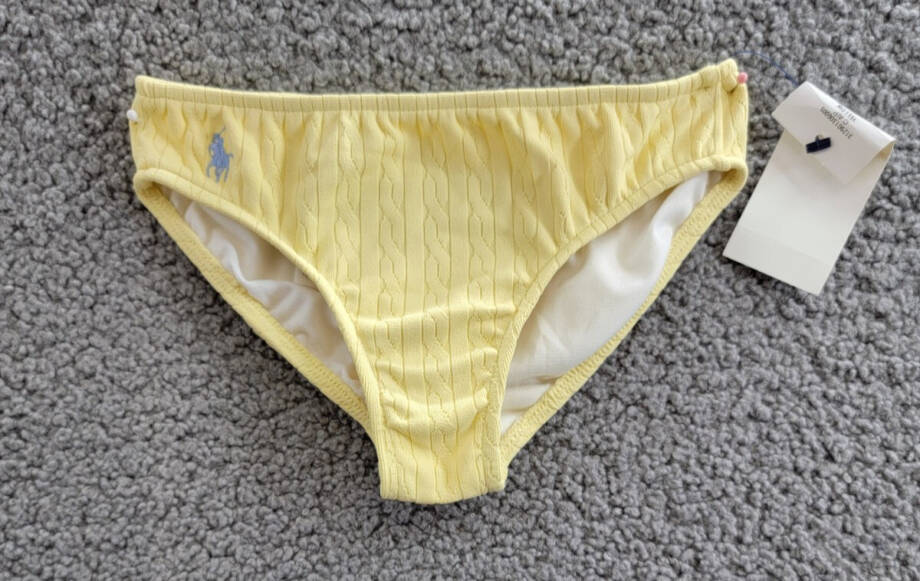 Polo Ralph Lauren Cable Knit Bottom Little Girls 4 Yellow Embroidered Logo