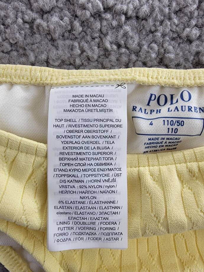 Polo Ralph Lauren Cable Knit Bottom Little Girls 4 Yellow Embroidered Logo