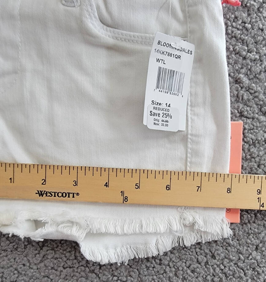 BLANKNYC Cutoff Shorts Big Girls 14 White Solid 5 Pockets Zip/Button Closure