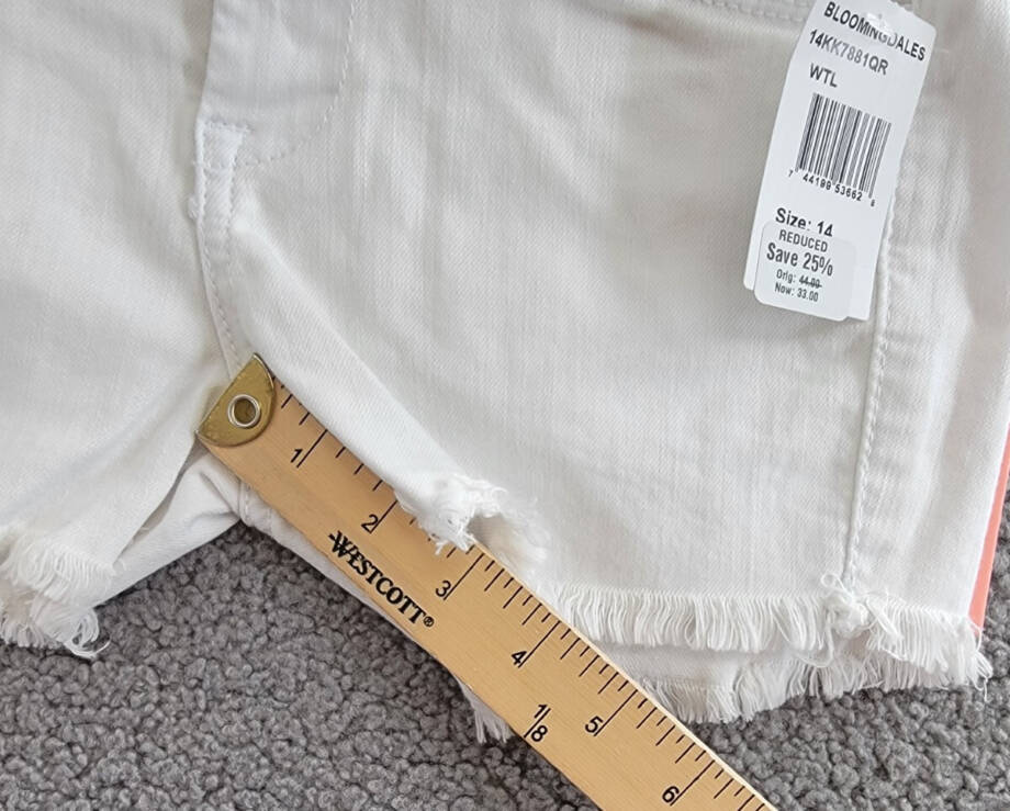 BLANKNYC Cutoff Shorts Big Girls 14 White Solid 5 Pockets Zip/Button Closure