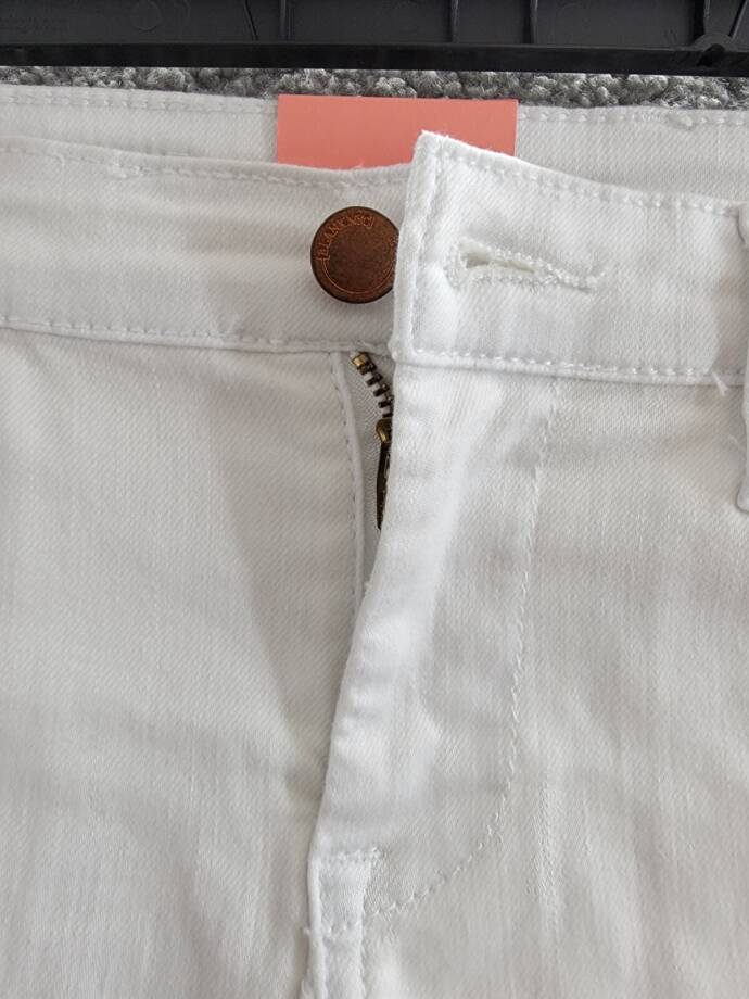 BLANKNYC Cutoff Shorts Big Girls 14 White Solid 5 Pockets Zip/Button Closure