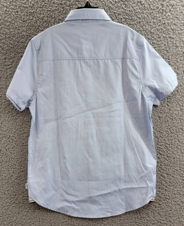 BOSS Kidswear Short Sleeved Shirt Boys' 14 Pale Blue Button Closure Shirt Collar
