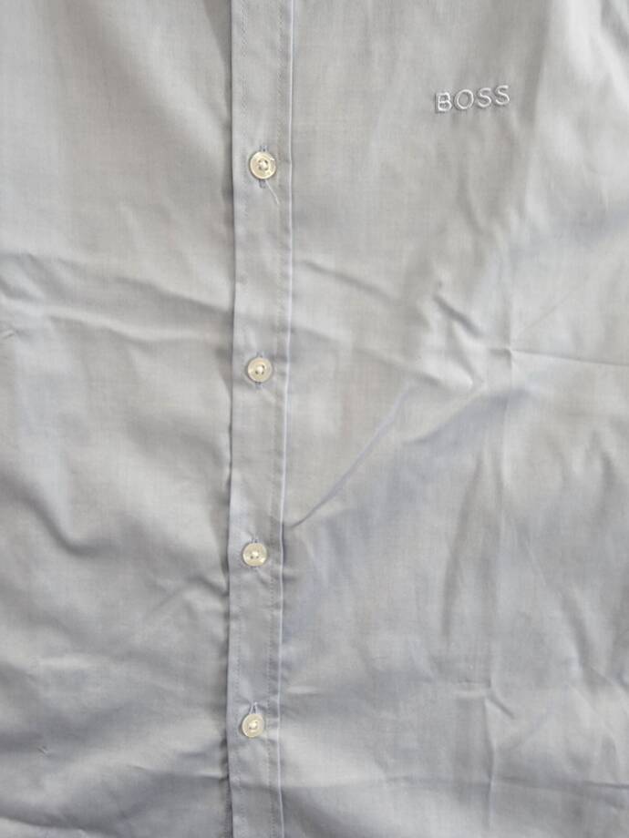 BOSS Kidswear Short Sleeved Shirt Boys' 14 Pale Blue Button Closure Shirt Collar