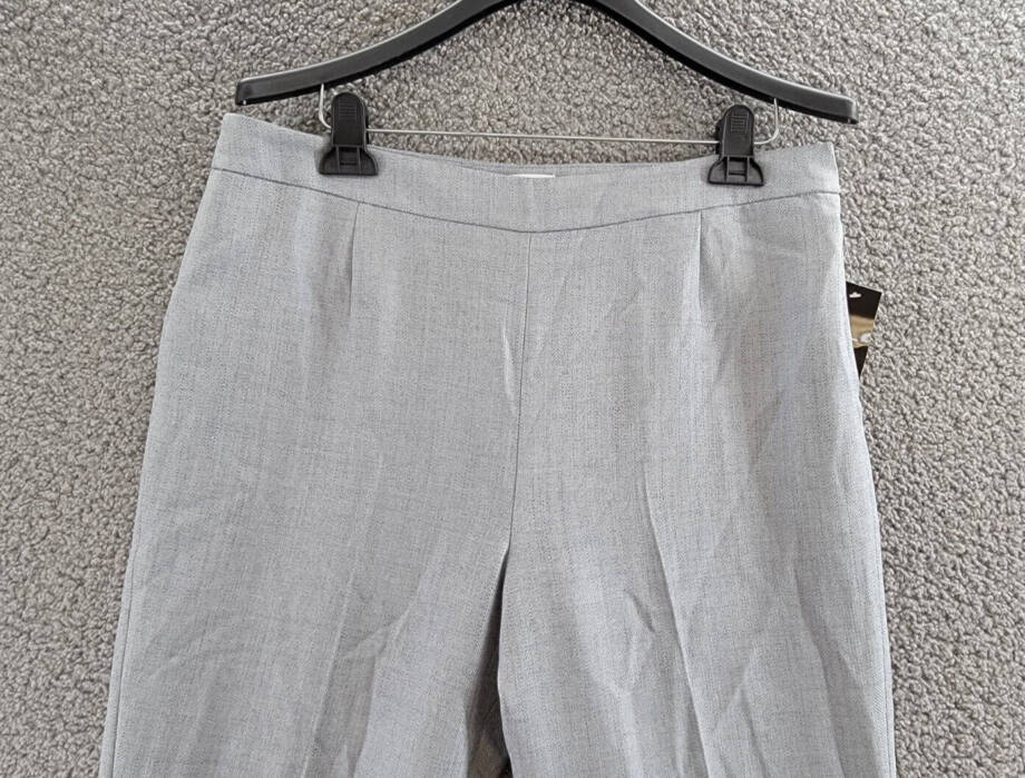 Le Suit High Rise Pants Women's 10 Granite Heather Pull On Style Pleat Front