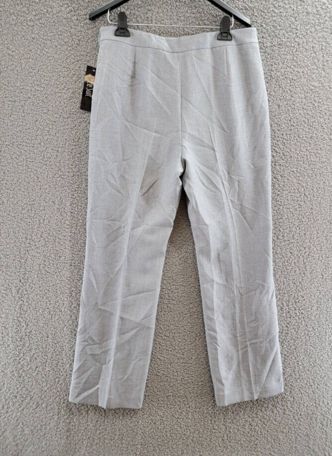 Le Suit High Rise Pants Women's 10 Granite Heather Pull On Style Pleat Front